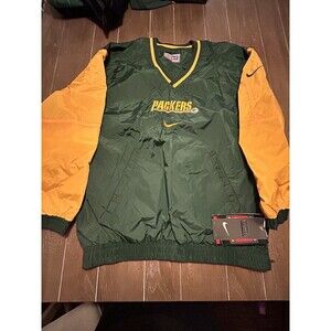 Vintage Reversible Nike Green Bay Packers Pullover Jacket Nylon Mens L Shacket